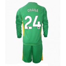 Manchester United Andre Onana #24 Målvakt Tredjeställ Barn 2024-25 Långa ärmar (+ Korta byxor)